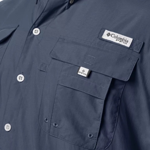 Columbia Men’s PFG Bahama II Short Sleeve Shirt - Tall Navy Blue 3TL - Picture 4 of 7